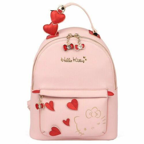 Hello Kitty Women Pink Backpack PU Leather Mini Backpack Bag FREE SHIPPING
