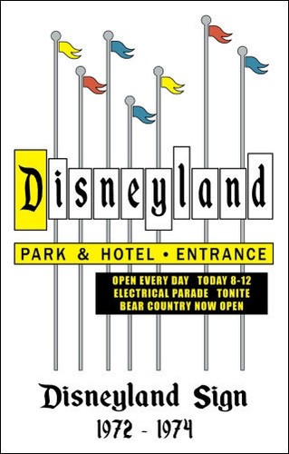 Disneyland Sign Poster 1972-1974 Marquee Entrance Disney Buy Any 2 Get 1 Free