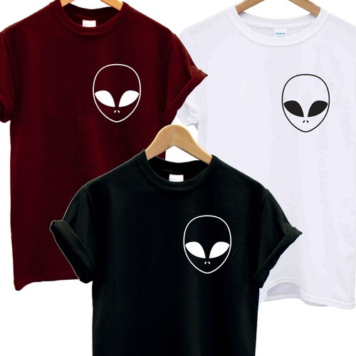 Alien Face UFO Pocket Logo T SHIRT Blogger Swag Fashion Hate Science Space Tee
