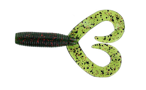 Watermelon with Black /& Red 20pk Yamamoto 16-20-208 Double Tail Grub 5/"