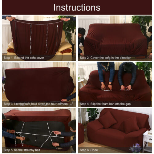 New 1//2//3//4 Seat Sofa Cover Slipcover Stretch Elastic Couch Furniture Protector