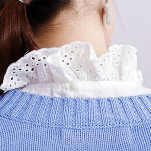 Cotton False Collar Women Ruffle Flower Detachable Shirt Sweater Fake Collar