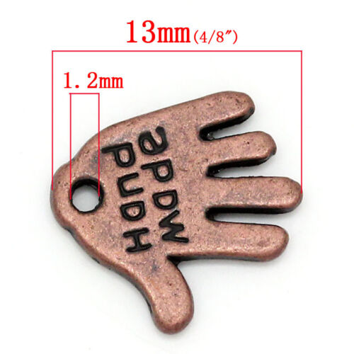 50 Or 100PCs Hand Made 12mm Antiqued Copper Jewelry Tags Charms C0691-20