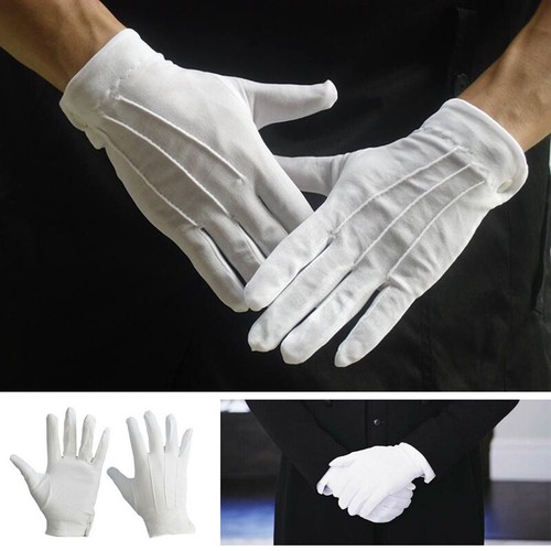Men Women White Formal Gloves Tuxedo Guard Parade Inspection Fancy Dress Working