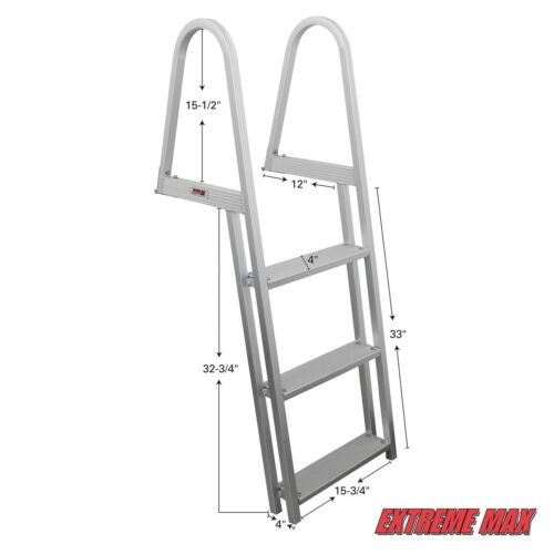 Extreme Max 3005.3377 3-step Pontoon//Dock//Floating Raft Ladder
