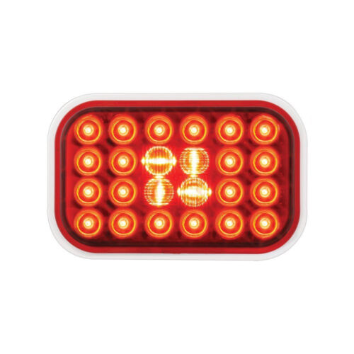 Pearl Style Rectangular S//T//T// 24 LED RED Sealed Light   SEMI TRUCKS