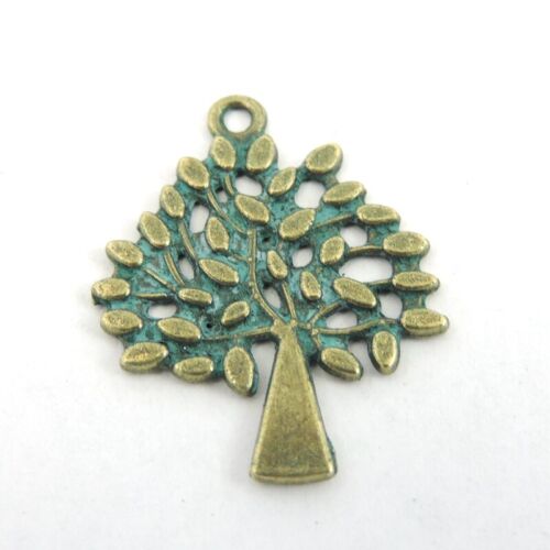 16pcs Green Bronze Alloy 30x23mm Life Tree Pendant Charms DIY Accessories 39213 