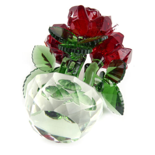 Crystal Flower Figurines Rose Living Room Wedding Mother's Day Gift Ornament 