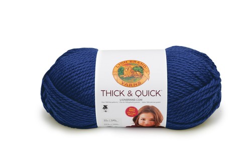 1 skein Navy Lion Brand Yarn 122-110 Thick /& Quick Bonus Bundle Yarn