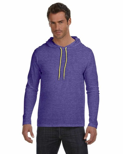 Anvil Men/'s Ringspun Cotton Lightweight Hooded Hoodie Shirt 10 COLORS S-3XL 987