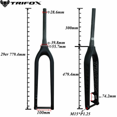 TRIFOX Full Carbon MTB Fork 110*15mm 29er mountain bike fork 29/"disc brake Taper