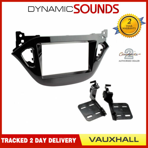 CT23VX57 Car Double Din Fascia Panel Piano Black for Vauxhall Corsa 2017 On