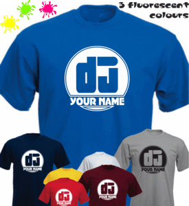 DJ Your Name Personalised New Funny T-shirt Rave House Birthday Present Gift