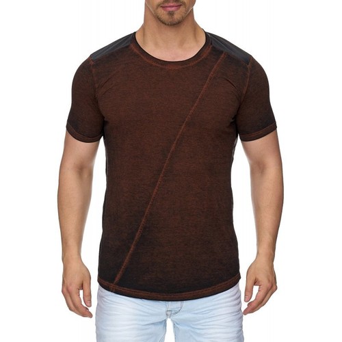 Tazzio Fashion Herren T-Shirt mit Ziernaht Bordeaux