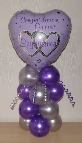 TABLE CENTREPIECE FOIL BALLOON DISPLAY CONGRATULATIONS ON YOUR  ENGAGEMENT 