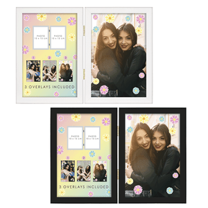 Double Photo Frame Holds 2 Photographs 6 x 4 Twin Picture Frame White Black