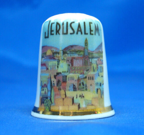 Birchcroft China Thimble Travel Poster Series Free Gift Box Jerusalem 