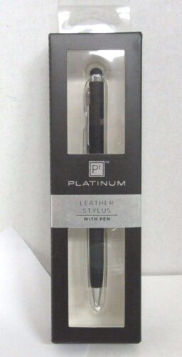 PLATINUM Leather Stylus Black with Twist Pen Ergonomic Design PT-MSTL2LB