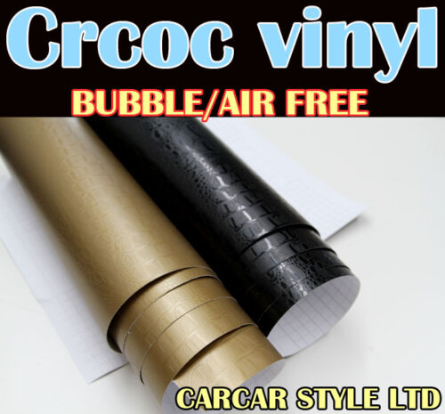 Croco Noir A4 200MM X 300MM Vinyle Wrap Air Autocollant Véhicule Gratuit 