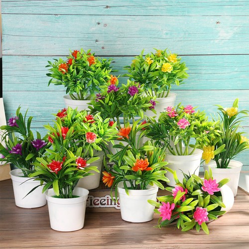 Artificial Fake Flower Potted Plant Bonsai Party Outdoor Garden Home Decor