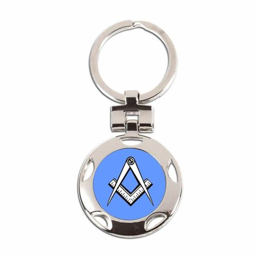 Masonic Square and Compass Round Key Ring in gift box choice of 4 designs 