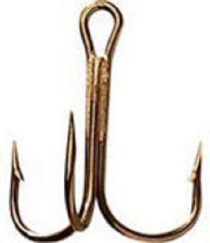 TREBLE HOOK BRONZE 1/4 GR SIZE 4  (BX 36) CAN USE FOR CATFISH WORM REPLACEMENT