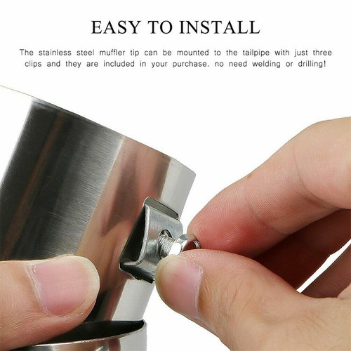 Universal Stainless Steel Car Muffler Tip Exhaust Tail Pipe Throat Car Truck SUV