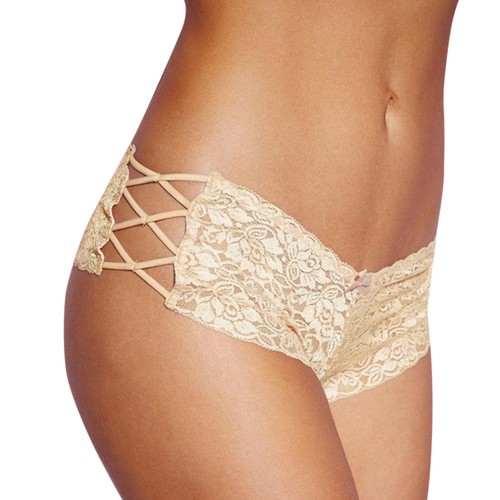 Plus Size Women Lingerie Lace Hallow Out Low-Rise Breif Thongs Underwear Panties