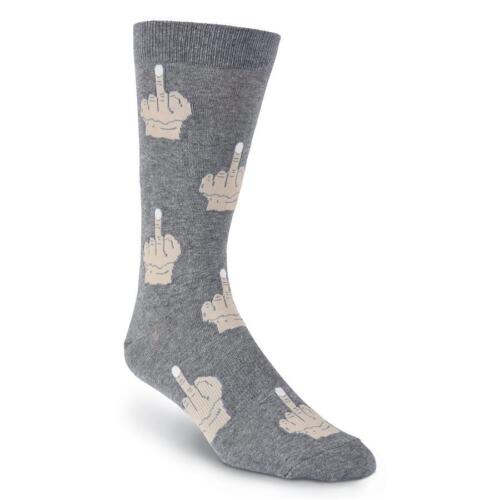 K.Bell Men's Pair Socks Light Gray Middle Finger Naughty Cotton Socks New 