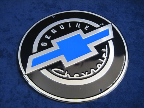 Genuine Chevrolet Chevy Bow Tie Embossed Tin Metal Sign Garage Shop Man Cave