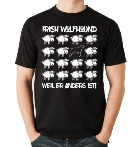 T-Shirt Black Sheep-IRISH WOLFHOUND WOLFHUND chiens FUN MOUTON siviwonder