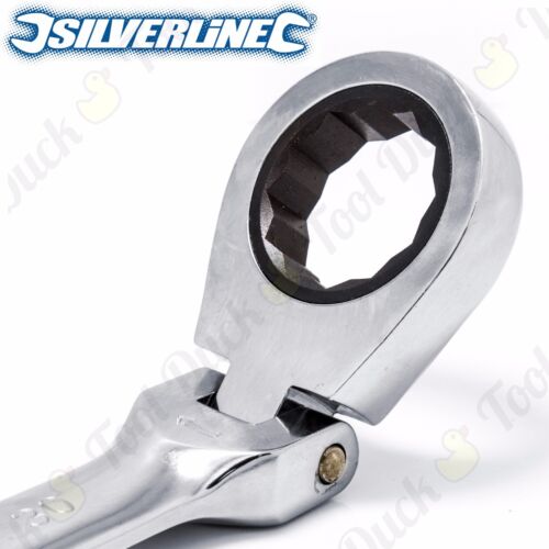 24mm SILVERLINE 228556 POLISHED FLEXIBLE HEAD RATCHET SPANNER Combination Wrench 