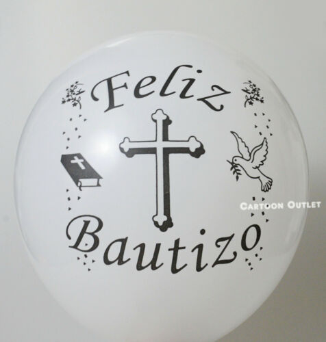 Details about  / 24 BAUTIZO GLOBOS PARTY FAVORS DECORATION WHITE BALLOONS BAPTISM RECUERDOS