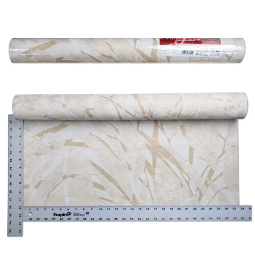 Modern Texture Wallpaper white yellow Gold metallic Abstract Palm Leaves roll 3D 