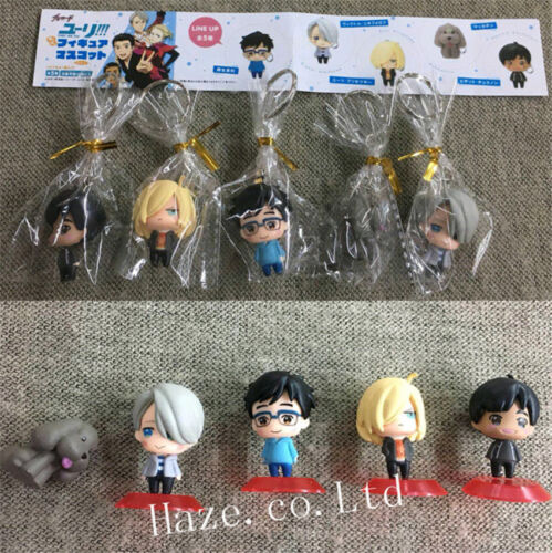 5pcs Anime Yuri!! on Ice Victor Plisetsky PVC Figure Model 3-4cm Birthday Gifts