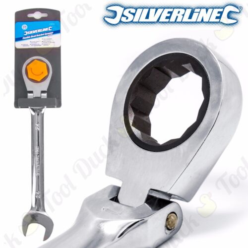 24mm SILVERLINE 228556 POLISHED FLEXIBLE HEAD RATCHET SPANNER Combination Wrench 