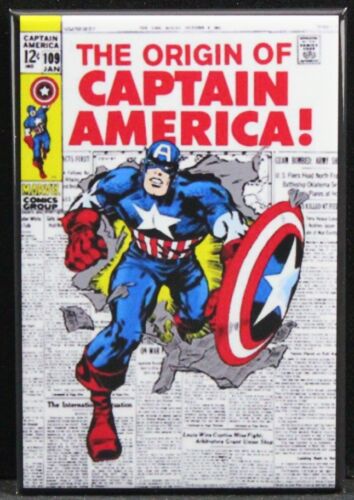 Locker Magnet. Captain America #109 Comic Book 2" X 3" Fridge 