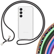 Klare Hülle mit Kette für Samsung Galaxy S24 Plus, Stabiles Cover Umhängen Band