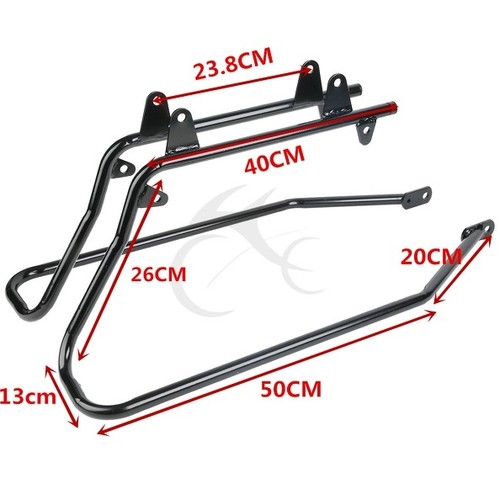 Black Saddle Bags Conversion Brackets Kit Fit For Harley Heritage Springer FLSTS