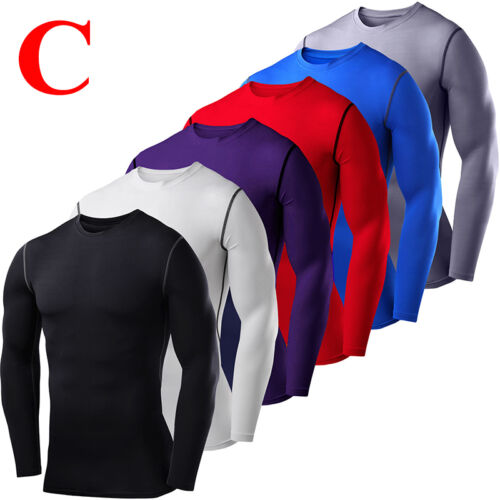 Mens Compression Base Layer Thermal Fitness Sports T-Shirt Tops Shorts Leggings 