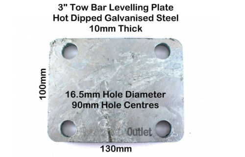 GALVANISED Steel 3/" Tow Bar DROP PLATE 130 x 100 x 10.0mm Trailer Made in UK