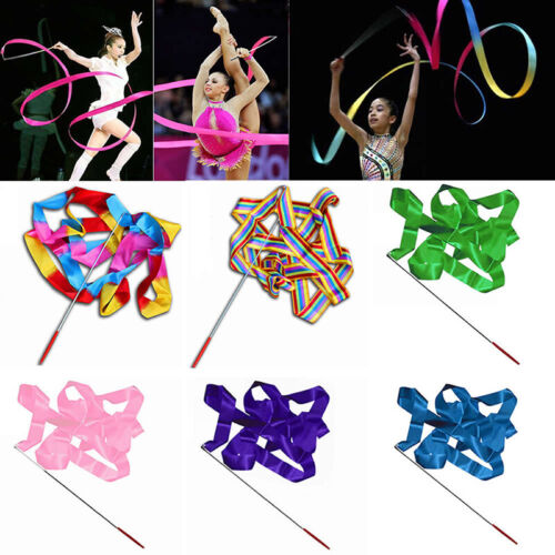 4M Dance Ribbon Gym Rhythmic Art Gymnastic Ballet Streamer Twirling Rod Party