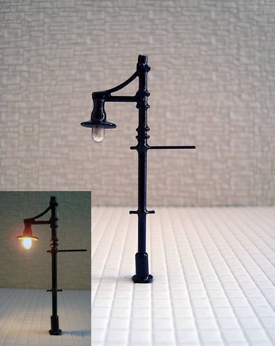 Set 10 Stück Lampen Straßenlampen nostalgisch 1-flammig 5,5cm Parkleuchte S144