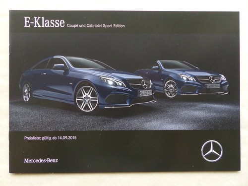MERCEDES-BENZ CLASSE E Coupe /& Cabrio Sport Edition-prospetto listino prezzi 9.2015