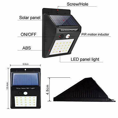 20 LED Solar Powered Motion Sensor Wall Light Garden Outside Security Lamp UK