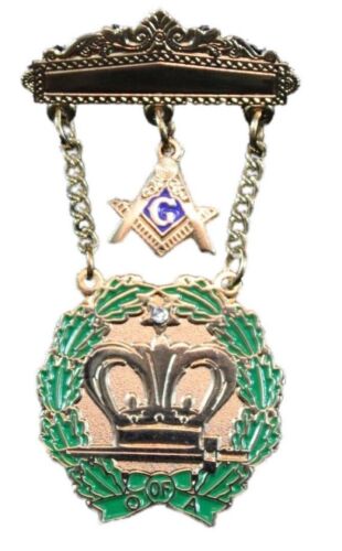 Amaranth Past Royal Patron 1 Stone & Square & Compass Masonic Jewel 