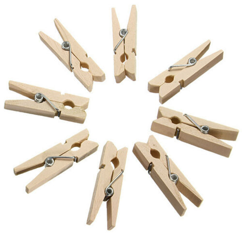 Mini Pegs 3.0cm  Natural Small Wooden Peg Clip Clamp Wood UK Seller 