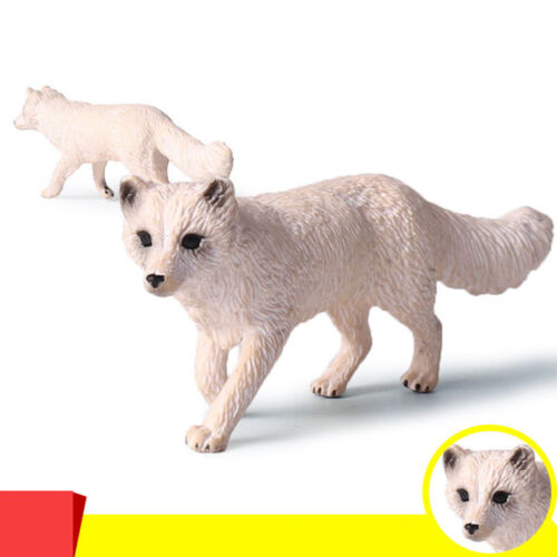 White Arctic Fox Wild Animal Figure Simulation Model Toy Collector Decor KidGift