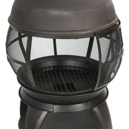 Cast Iron Chiminea Outdoor Patio Yard Fire Pit firewood Burnning W// log holder