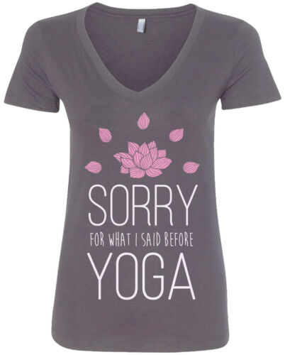 Sorry For What I Said Before Yoga Women's V-Neck T-Shirt Funny Gift 